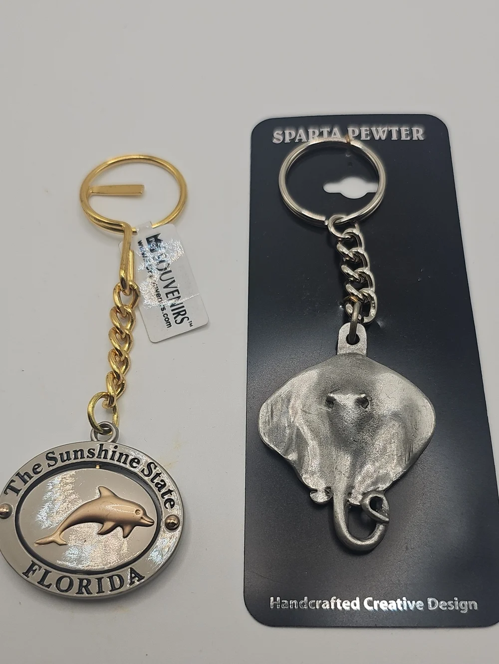 Silver Stingray Keychain - Handcrafted Dalphin Key Chain .both New Gift